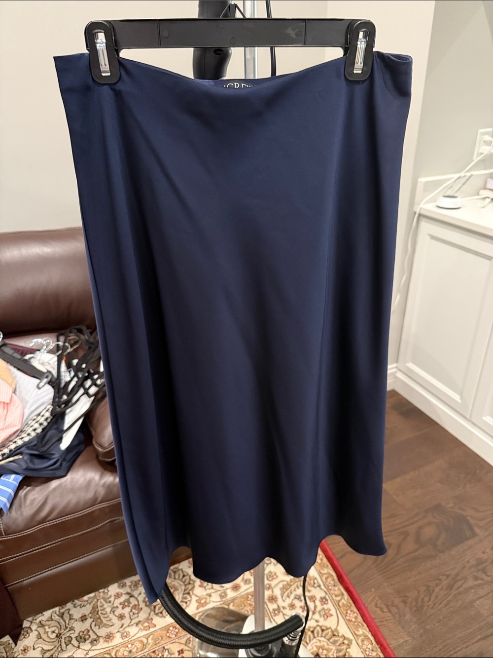 J. Crew Navy Midi A-Line Skirt